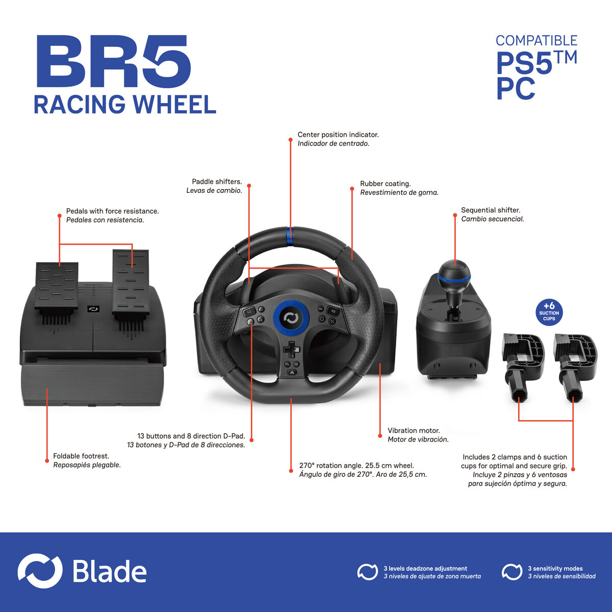 Racing Steering Wheel FR-TEC BL7002