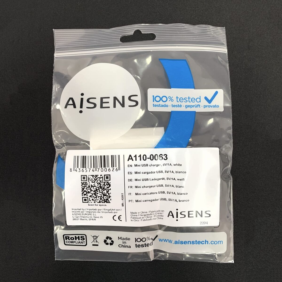 Bild von Wall Charger Aisens A110-0063 White 5 W