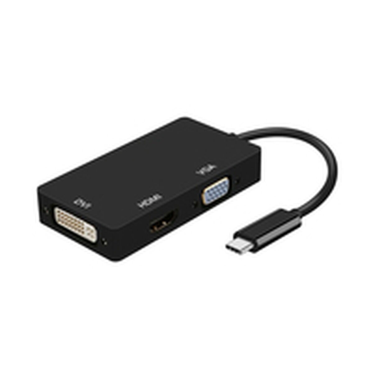 Bild von USB-C to VGA/HDMI/DVI Adapter Aisens A109-0343 HDMI USB VGA USB 3.2 Black 15 cm