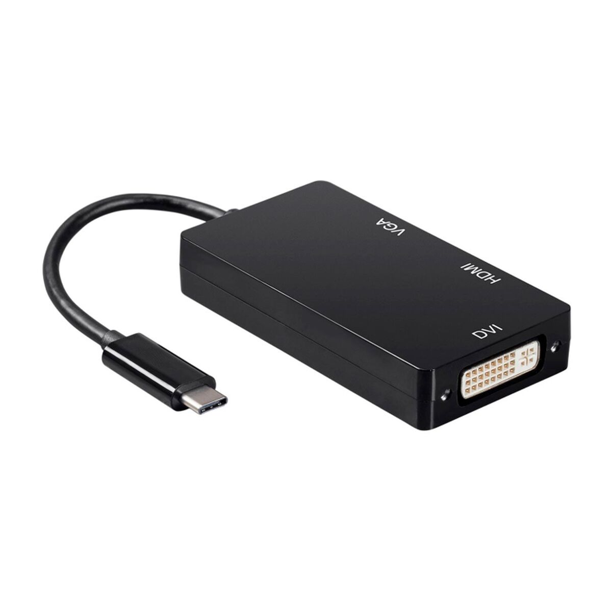Bild von USB-C to VGA/HDMI/DVI Adapter Aisens A109-0343 HDMI USB VGA USB 3.2 Black 15 cm