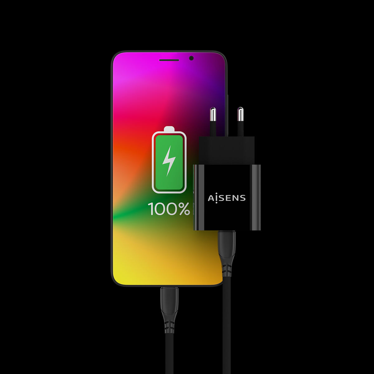 Picture of Wall Charger Aisens A110-0538 Black