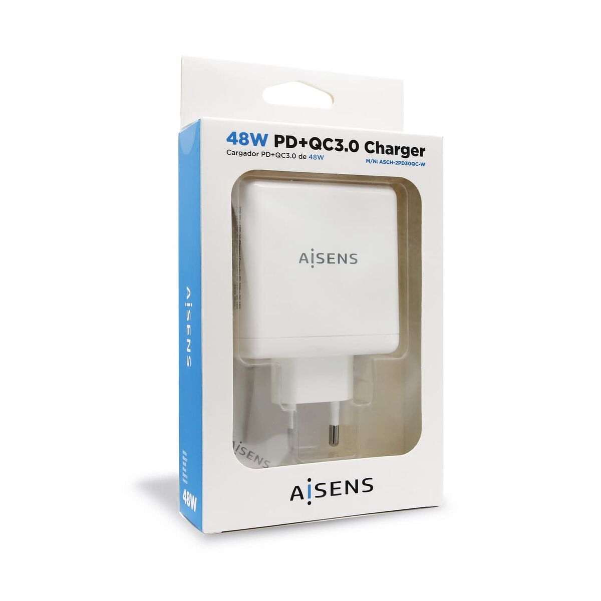 Bild von USB Wall Charger Aisens ASCH-2PD30QC-W 48 W White
