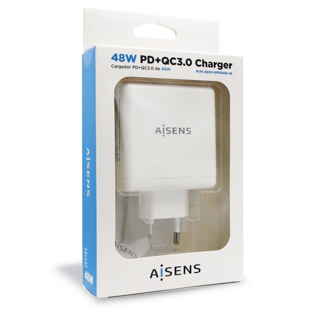 USB Wall Charger Aisens ASCH-2PD30QC-W 48 W White