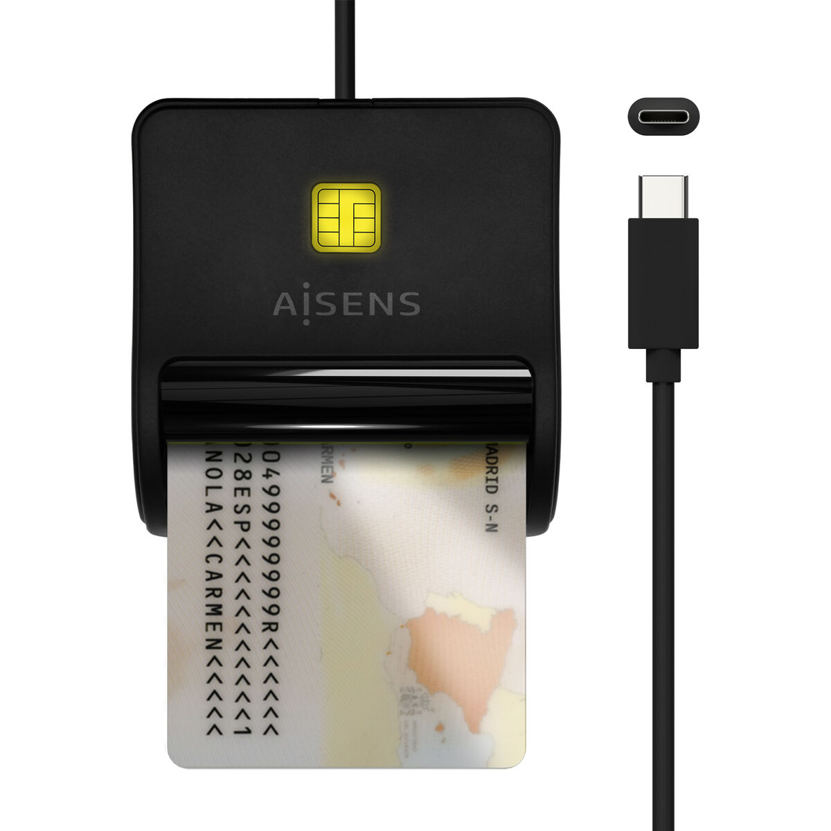 Immagine di DNI/SIP Card Reader Aisens ASCR-SN03C-BK Black