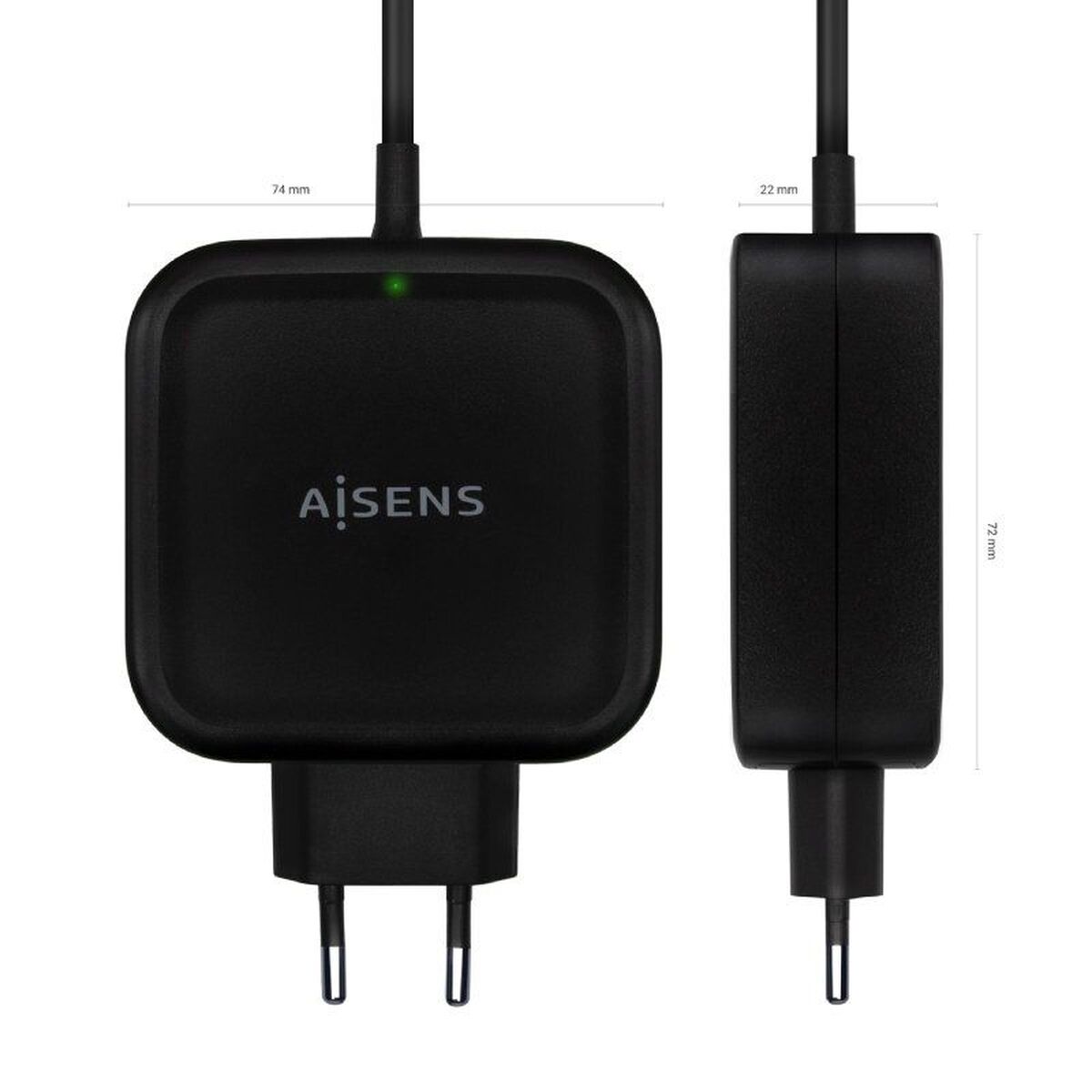 Wall Charger Aisens ASCH-1PD65WL-BK Black 65 W