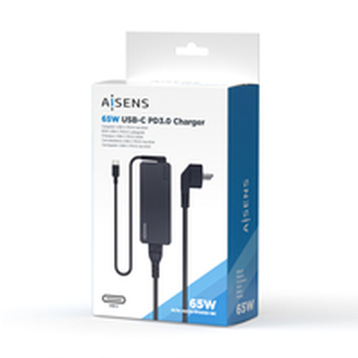Wall Charger Aisens ASCH-1PD65D-BK Black 65 W