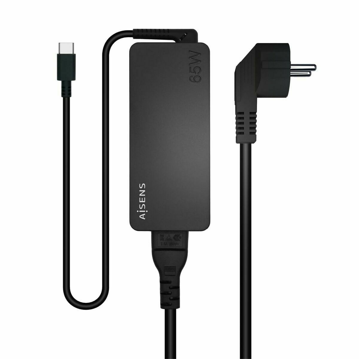 Bild von Wall Charger Aisens ASCH-1PD65D-BK Black 65 W