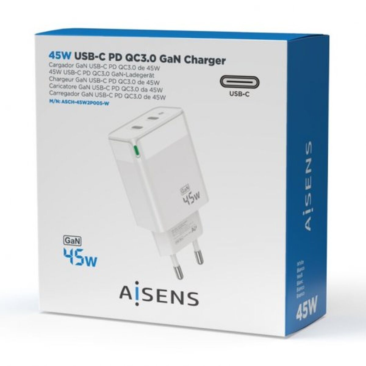 Bild von Wall Charger Aisens ASCH-45W2P005-W White 45 W