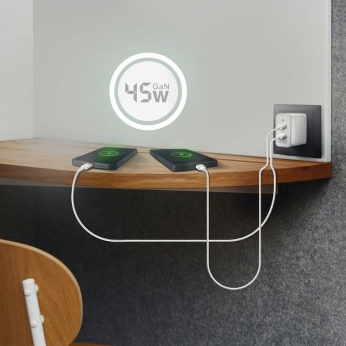 Bild von Wall Charger Aisens ASCH-45W2P005-W White 45 W