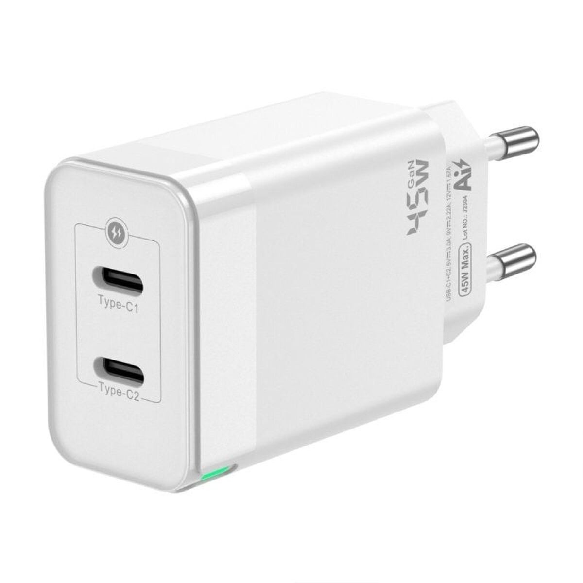 Bild von Wall Charger Aisens ASCH-45W2P005-W White 45 W