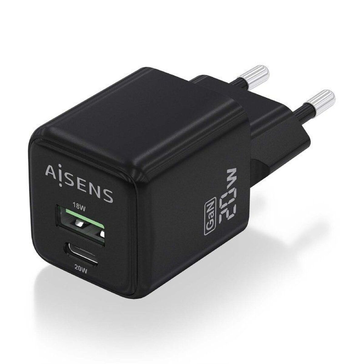 Wall Charger Aisens ASCH-20W2P011-BK Black
