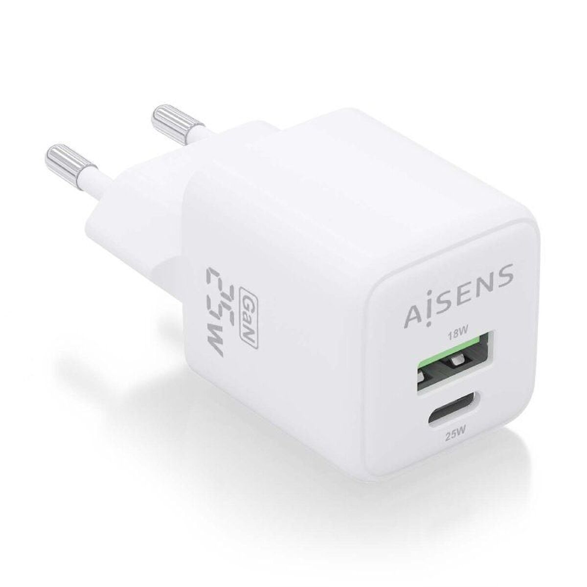 Wall Charger Aisens ASCH-25W2P014-W White Multicolour 25 W