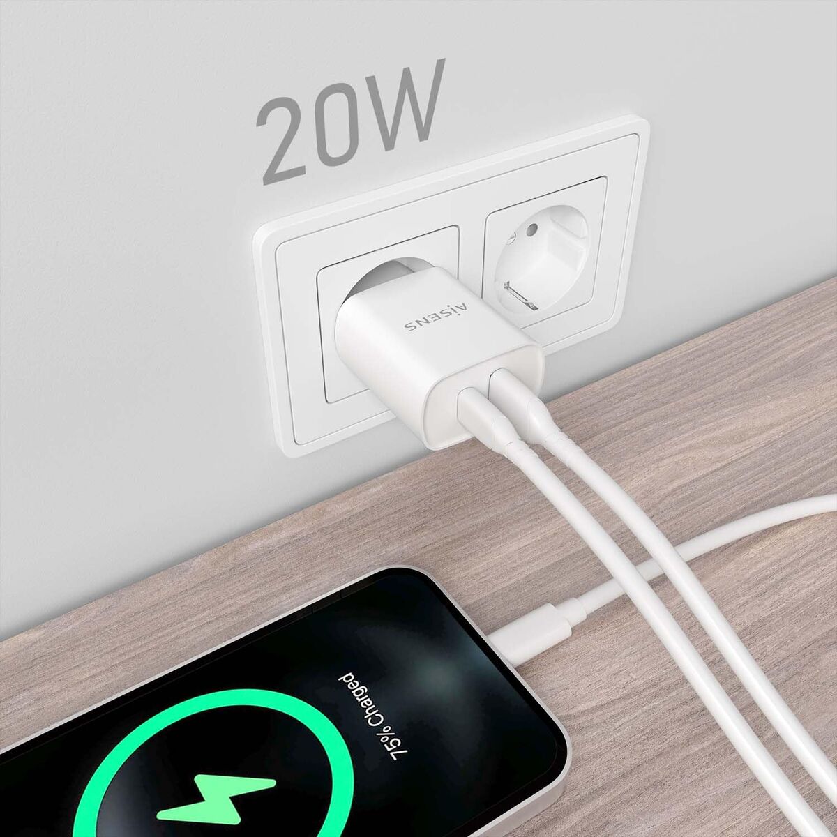 Wall Charger Aisens A110-0754 White Multicolour