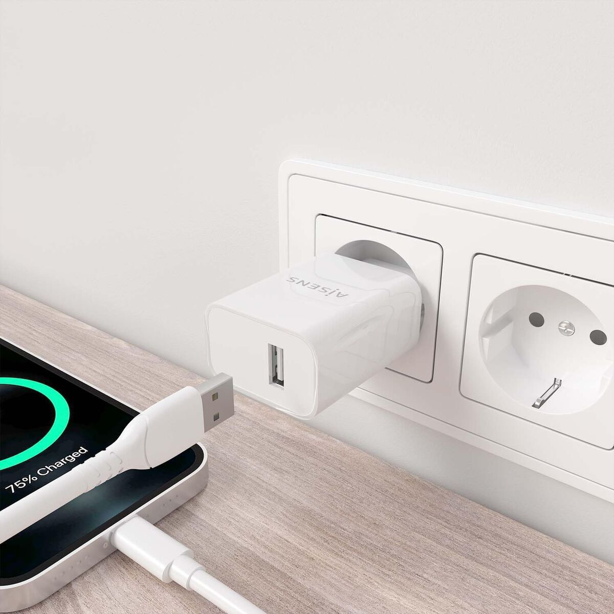Wall Charger Aisens A110-0853 White Multicolour 50 W