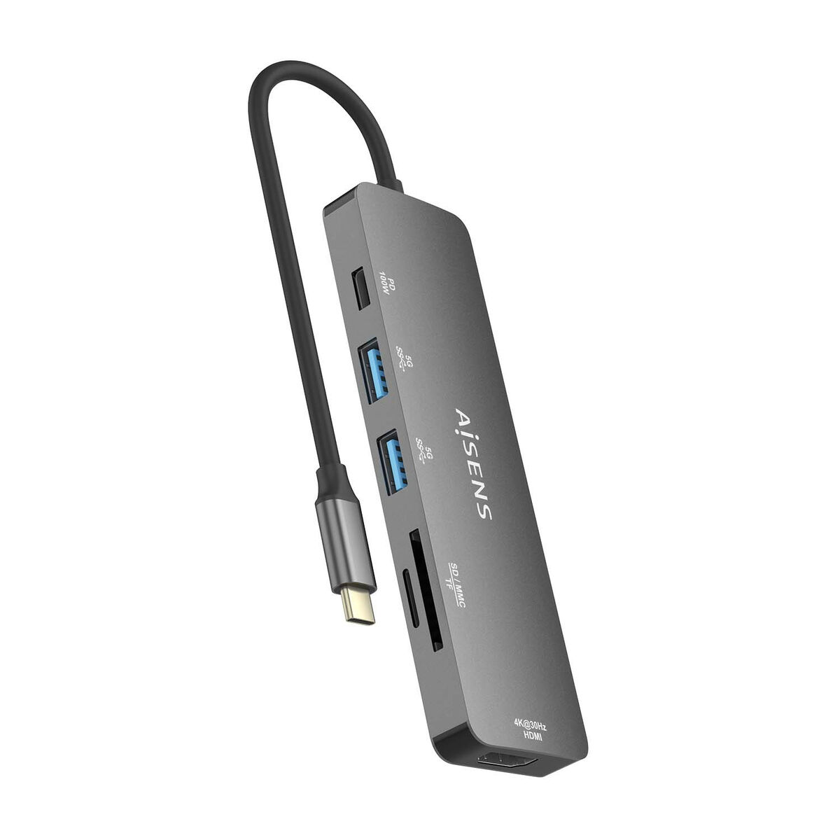 Hub USB Aisens ASUC-6P016-GR Grijs Multicolour