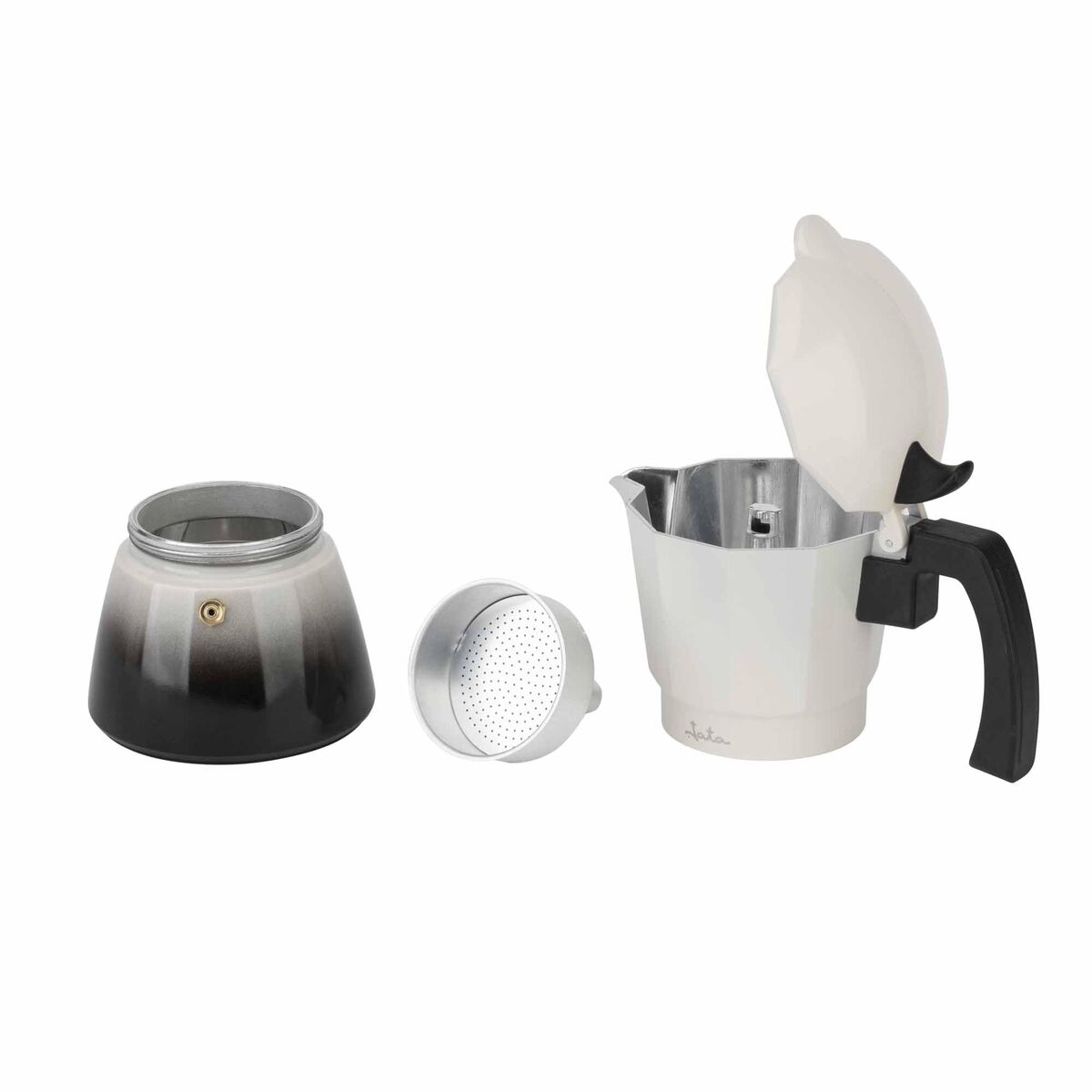 Italian Coffee Pot JATA HCAF2409 Cream Aluminium 9 Cups