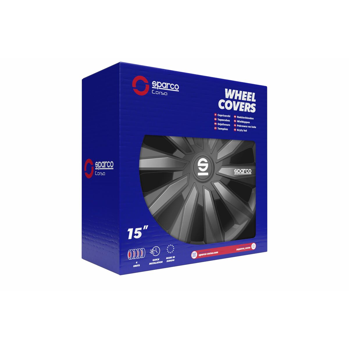 Hubcap Sparco Milano Black/Grey 15″ 4 Units