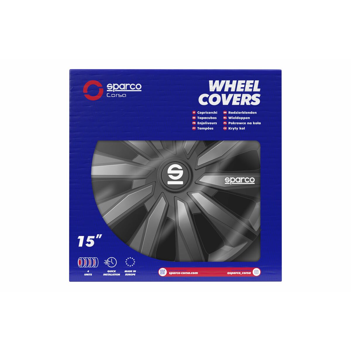 Hubcap Sparco Milano Black/Grey 15″ 4 Units