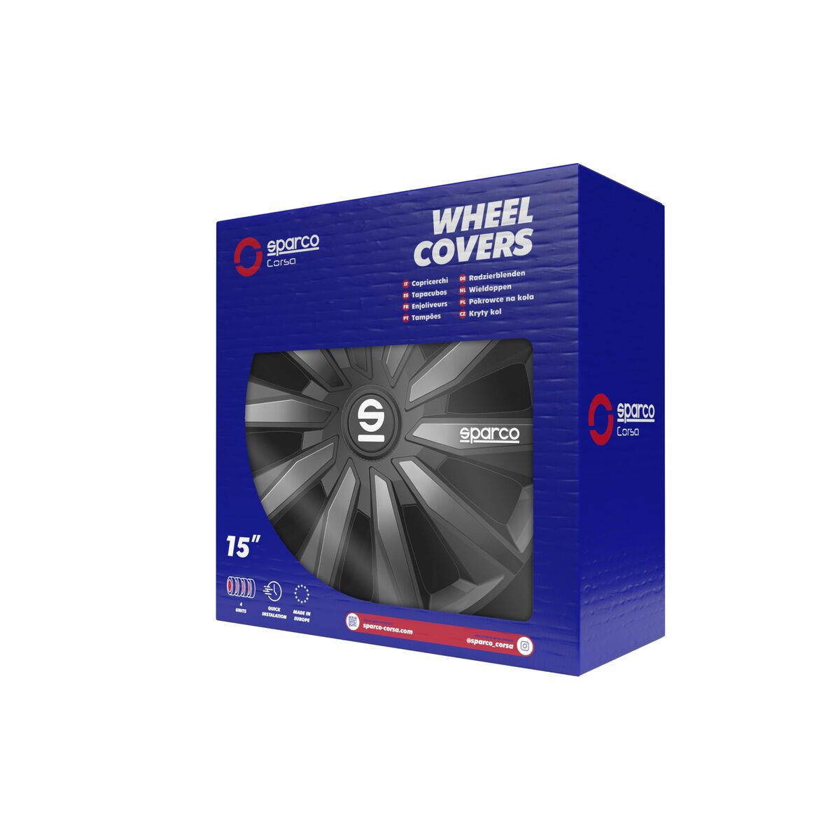 Hubcap Sparco Milano Black/Grey 15″ 4 Units