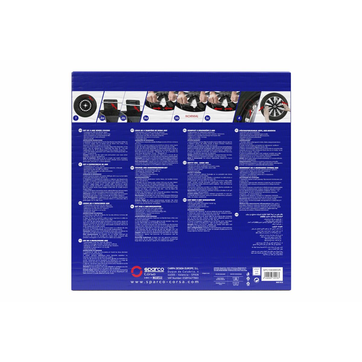 Hubcap Sparco Milano Black/Grey 15″ 4 Units