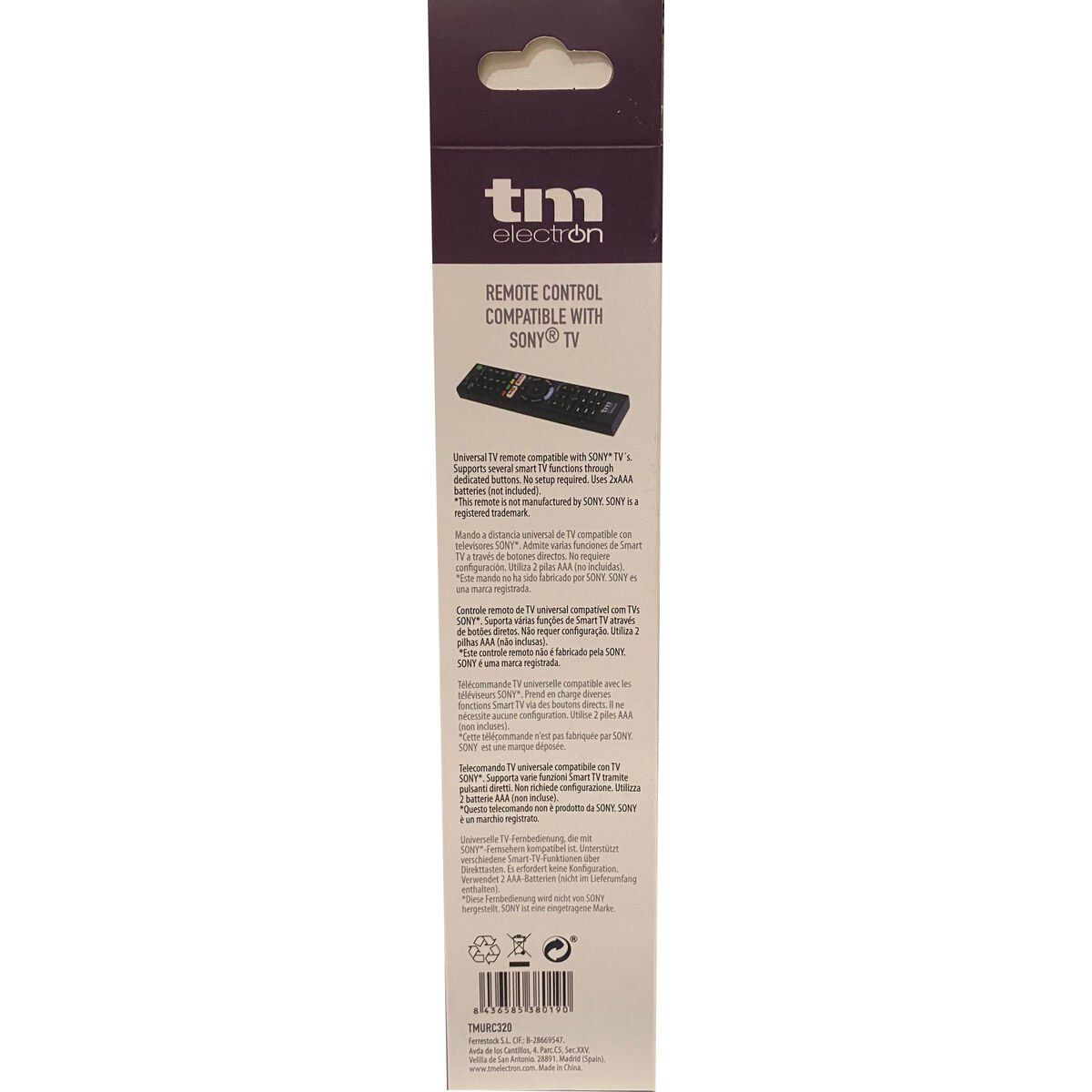 Afbeeldingen van Sony Universal Remote Control TM Electron Black