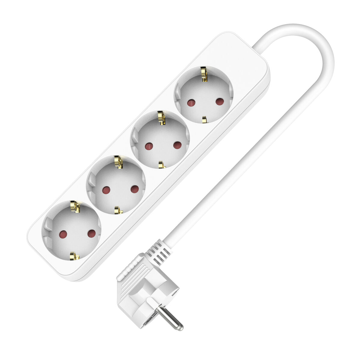 Afbeeldingen van 4-socket plugboard without power switch TM Electron TMUAD504 White 3680 W (1,5 m) (4 Units)