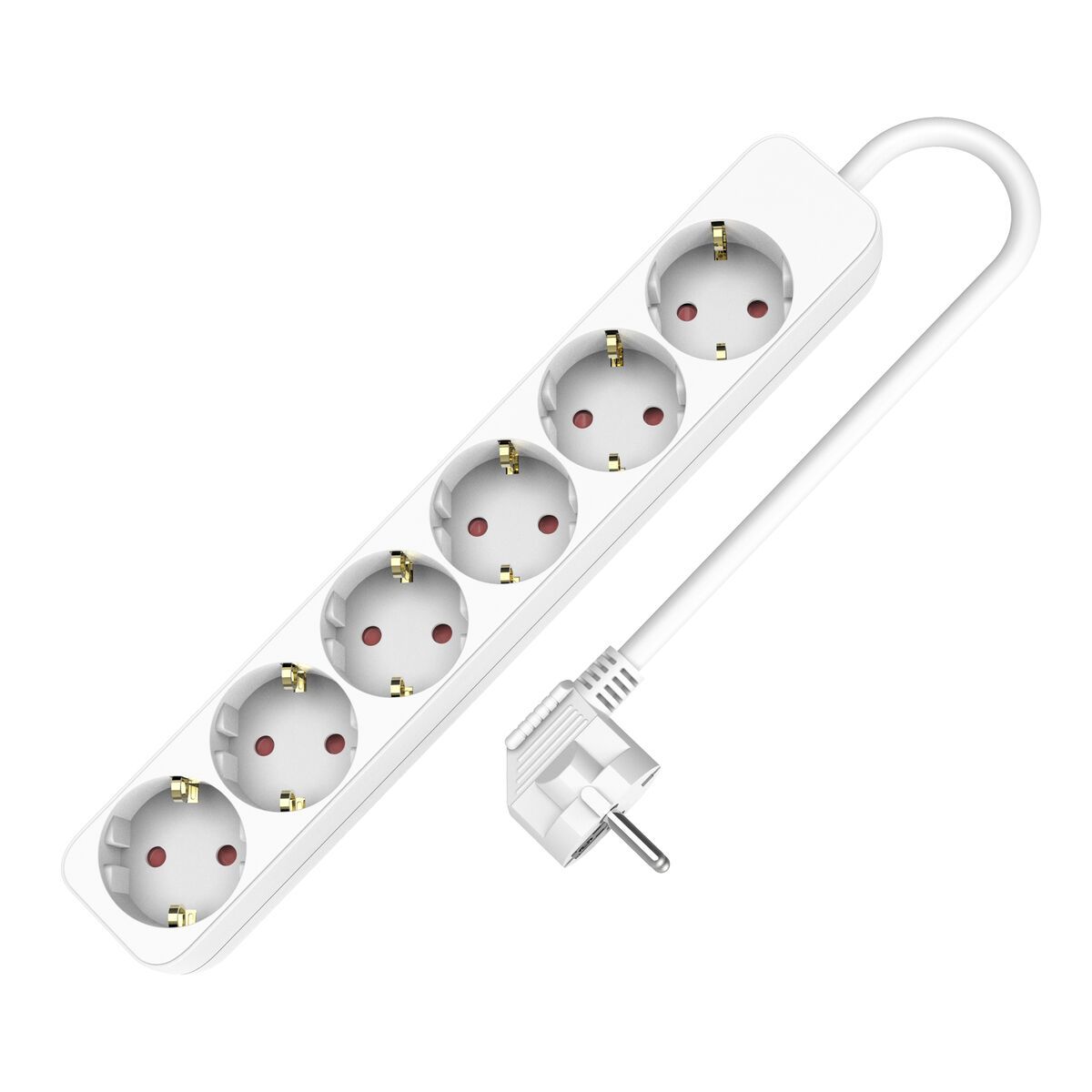 Image de 6-socket plugboard without power switch TM Electron TMUAD506 White 3680 W (1,5 m)