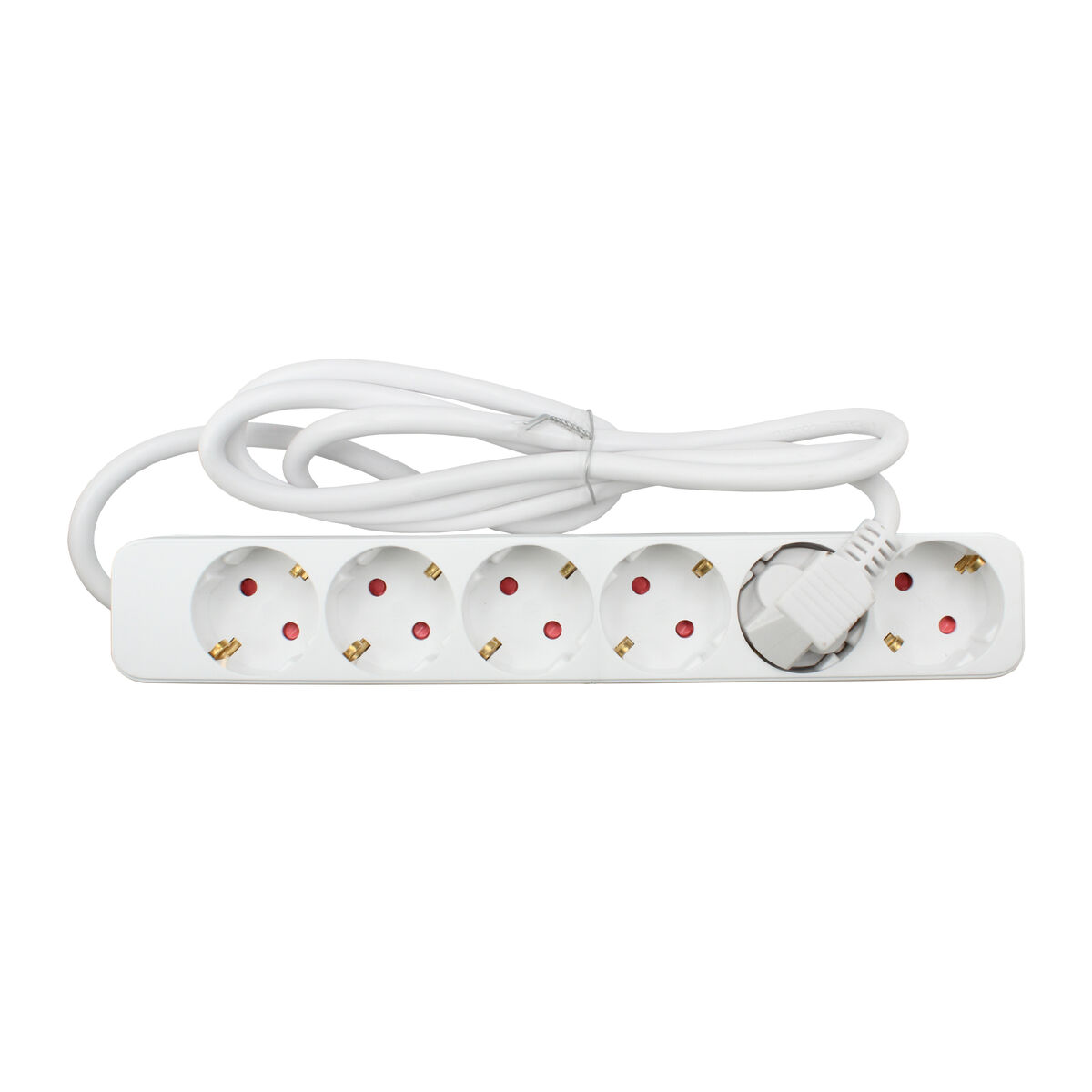 Image de 6-socket plugboard without power switch TM Electron TMUAD506 White 3680 W (1,5 m)