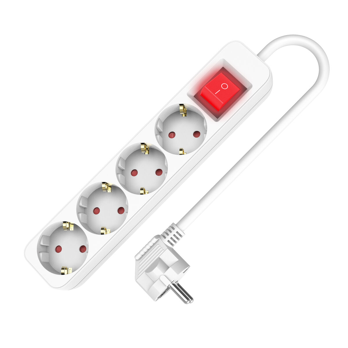 Afbeeldingen van 4-socket plugboard without power switch TM Electron TMUAD504S White 3680 W (1,5 m) (4 Units)