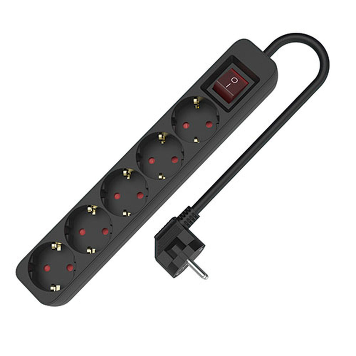 Picture of Power Socket - 5 sockets with Switch TM Electron 3680 W Black (1,5 m)