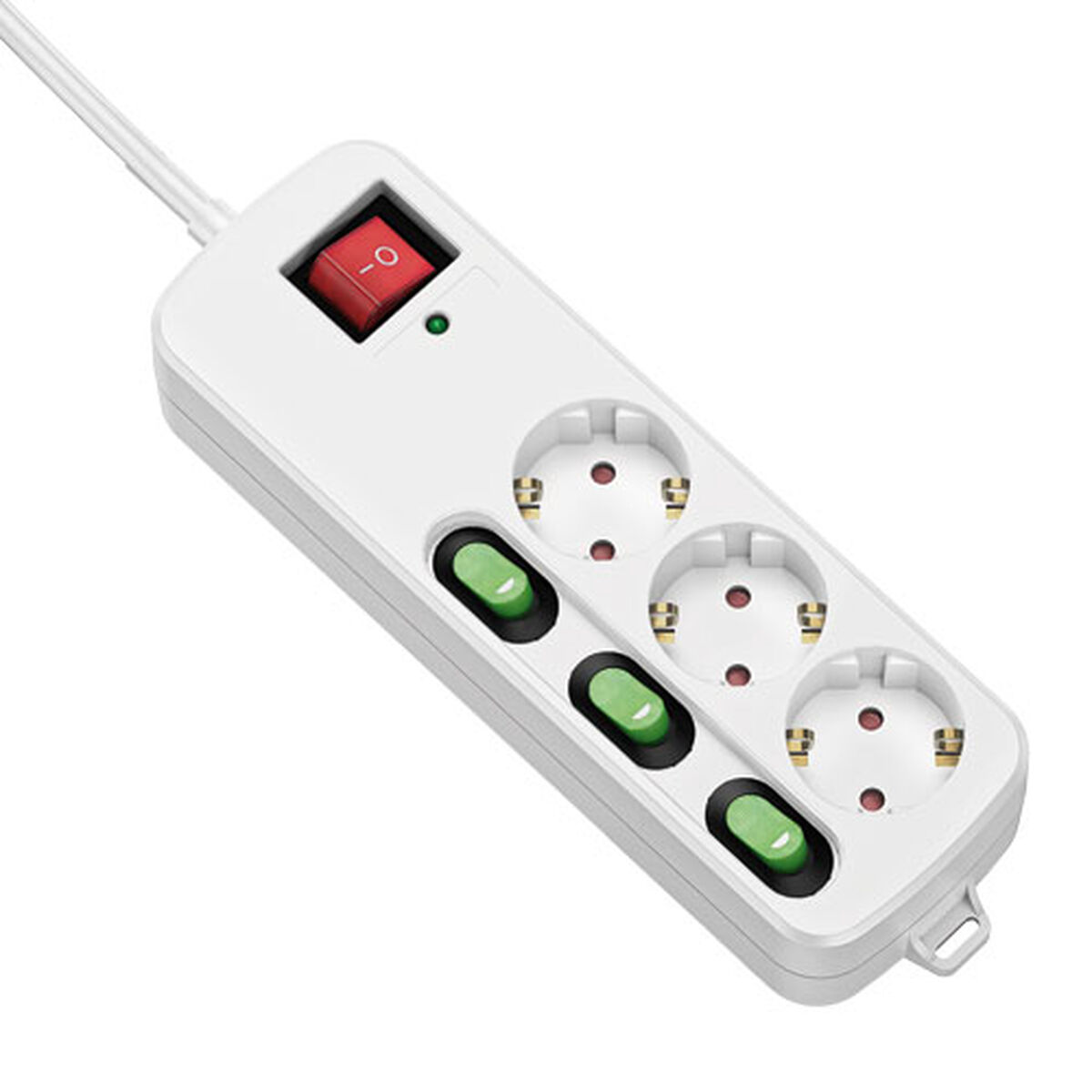 Picture of 3-socket plugboard with power switch TM Electron 3680 W White (1,5 m)