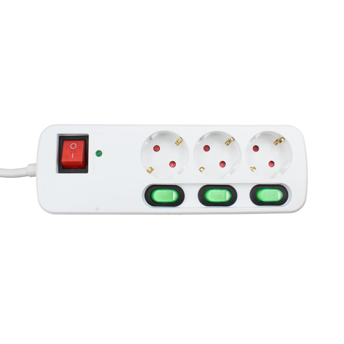Picture of 3-socket plugboard with power switch TM Electron 3680 W White (1,5 m)