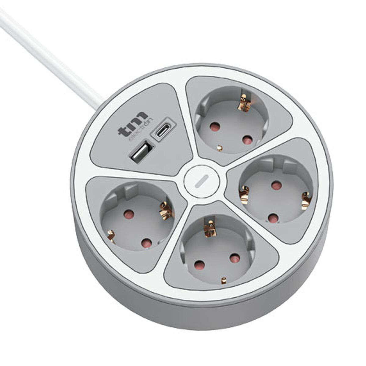 Picture of 4-socket plugboard with power switch TM Electron 3680 W White Grey 30 W (1,5 m)