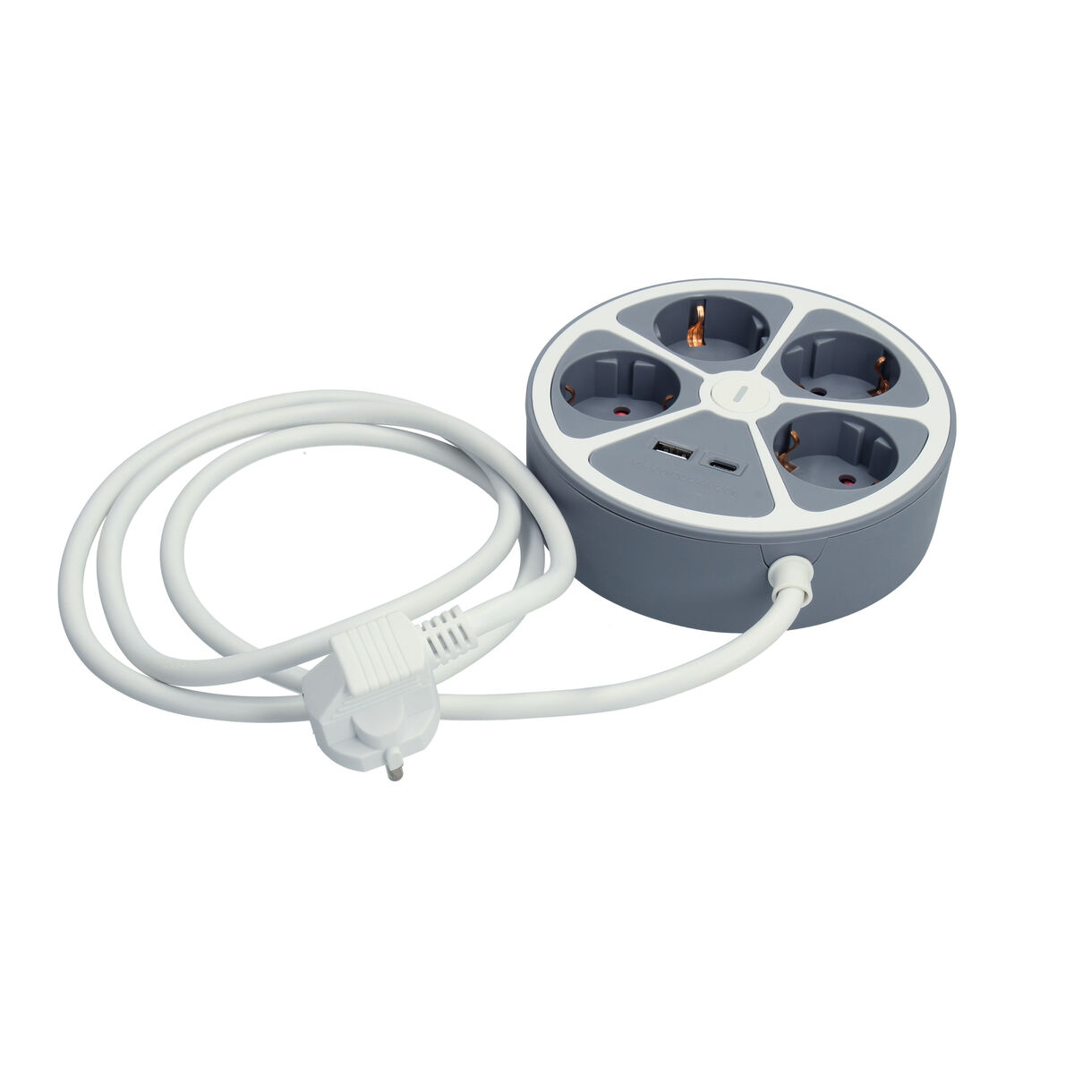 Picture of 4-socket plugboard with power switch TM Electron 3680 W White Grey 30 W (1,5 m)