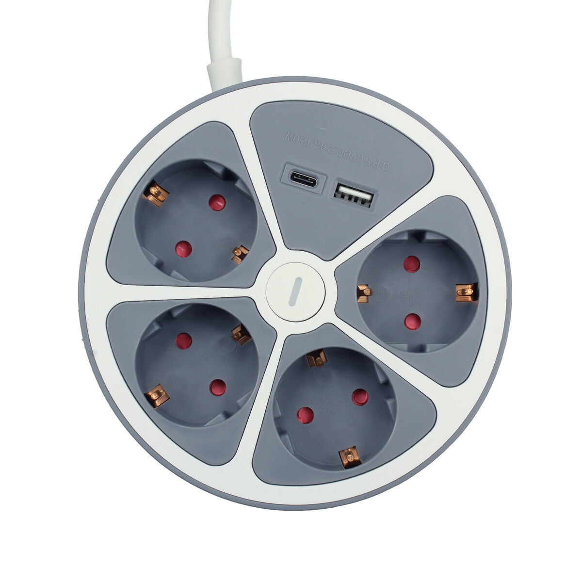 Picture of 4-socket plugboard with power switch TM Electron 3680 W White Grey 30 W (1,5 m)