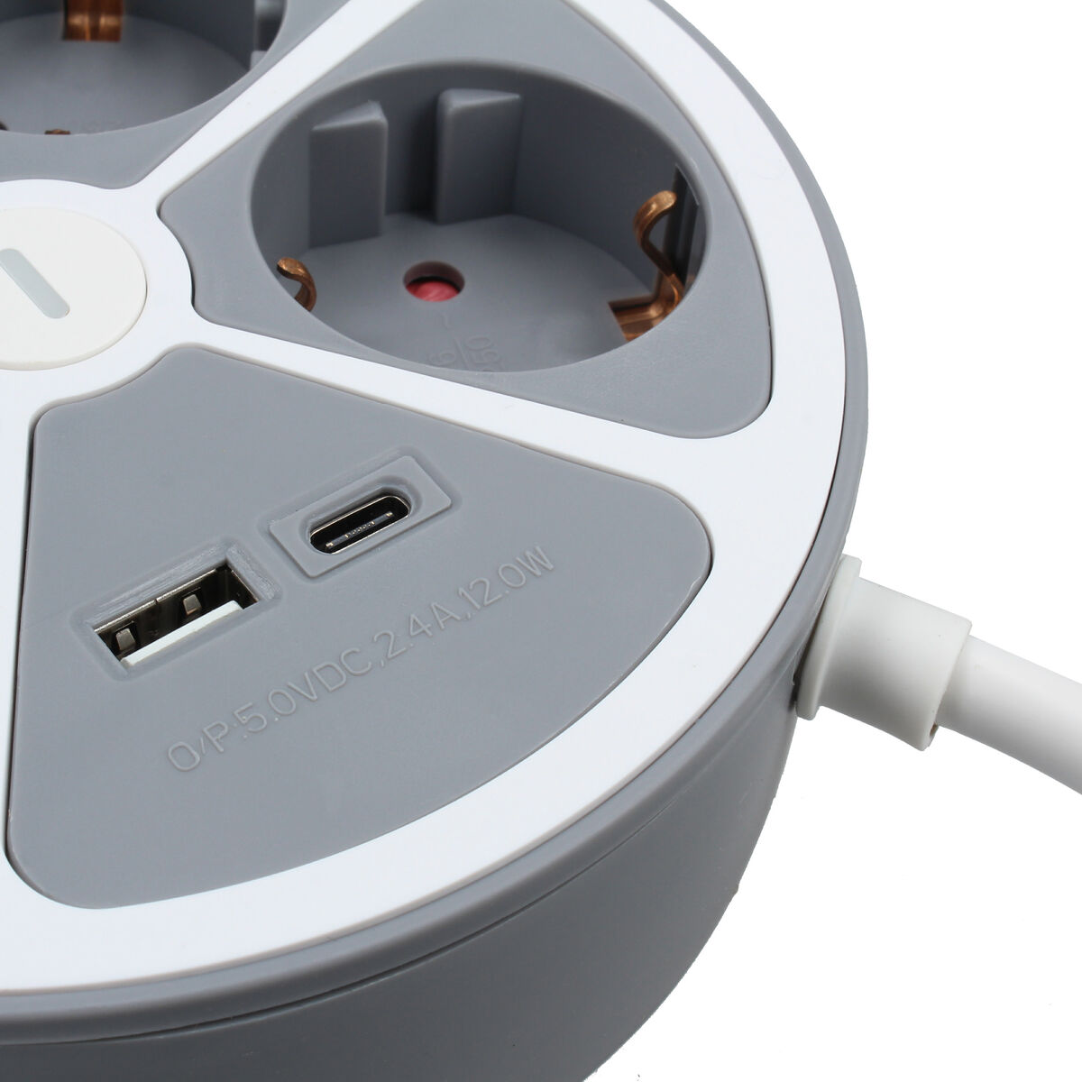 Picture of 4-socket plugboard with power switch TM Electron 3680 W White Grey 30 W (1,5 m)