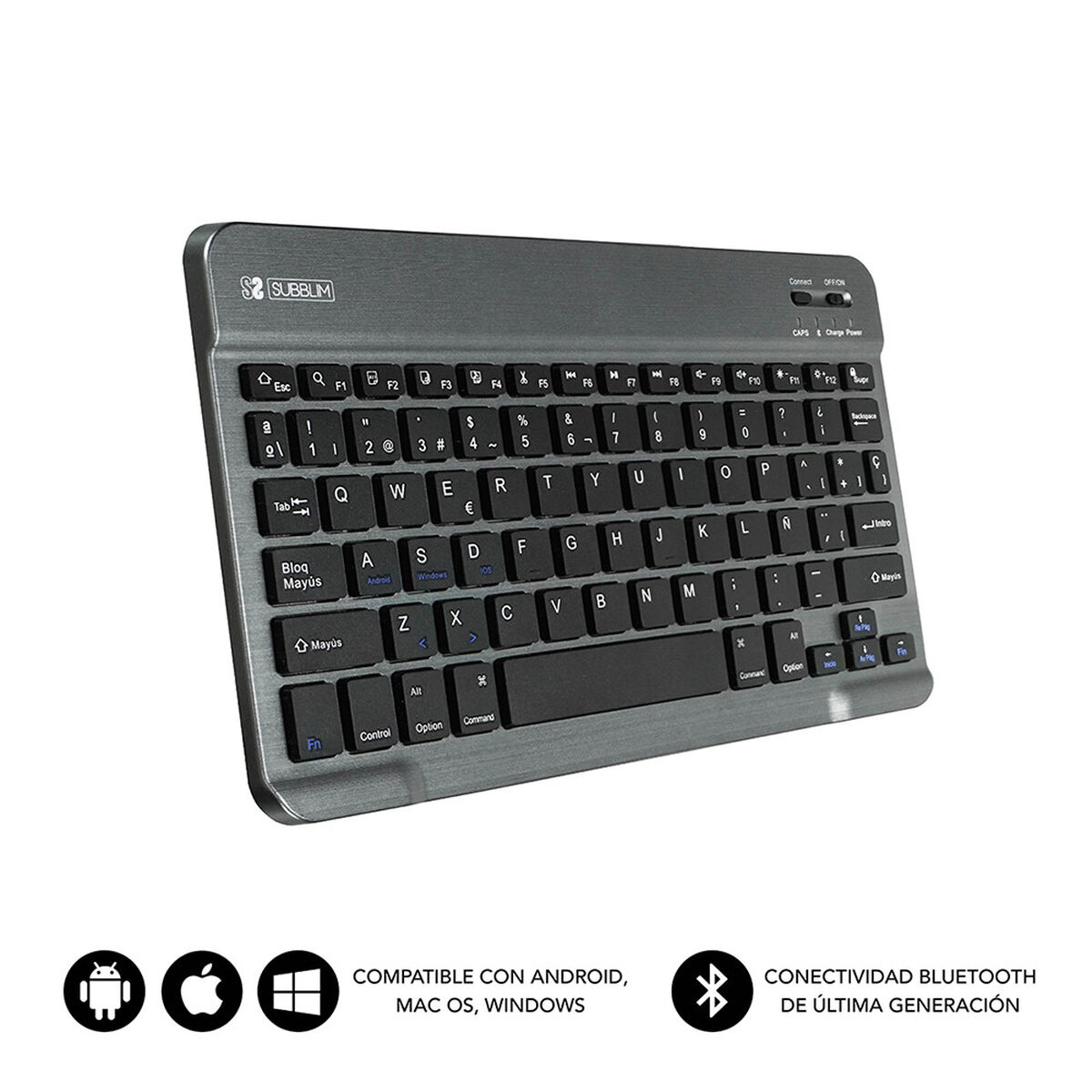Picture of Bluetooth Keyboard Subblim SUB-KBT-SM0002 Grey Spanish Qwerty