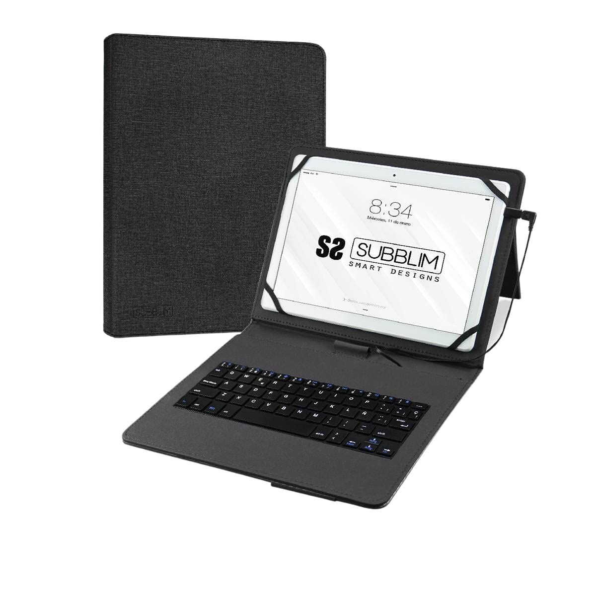 Picture of Case for Tablet and Keyboard Subblim SUB-KT1-USB001 Black Spanish Qwerty
