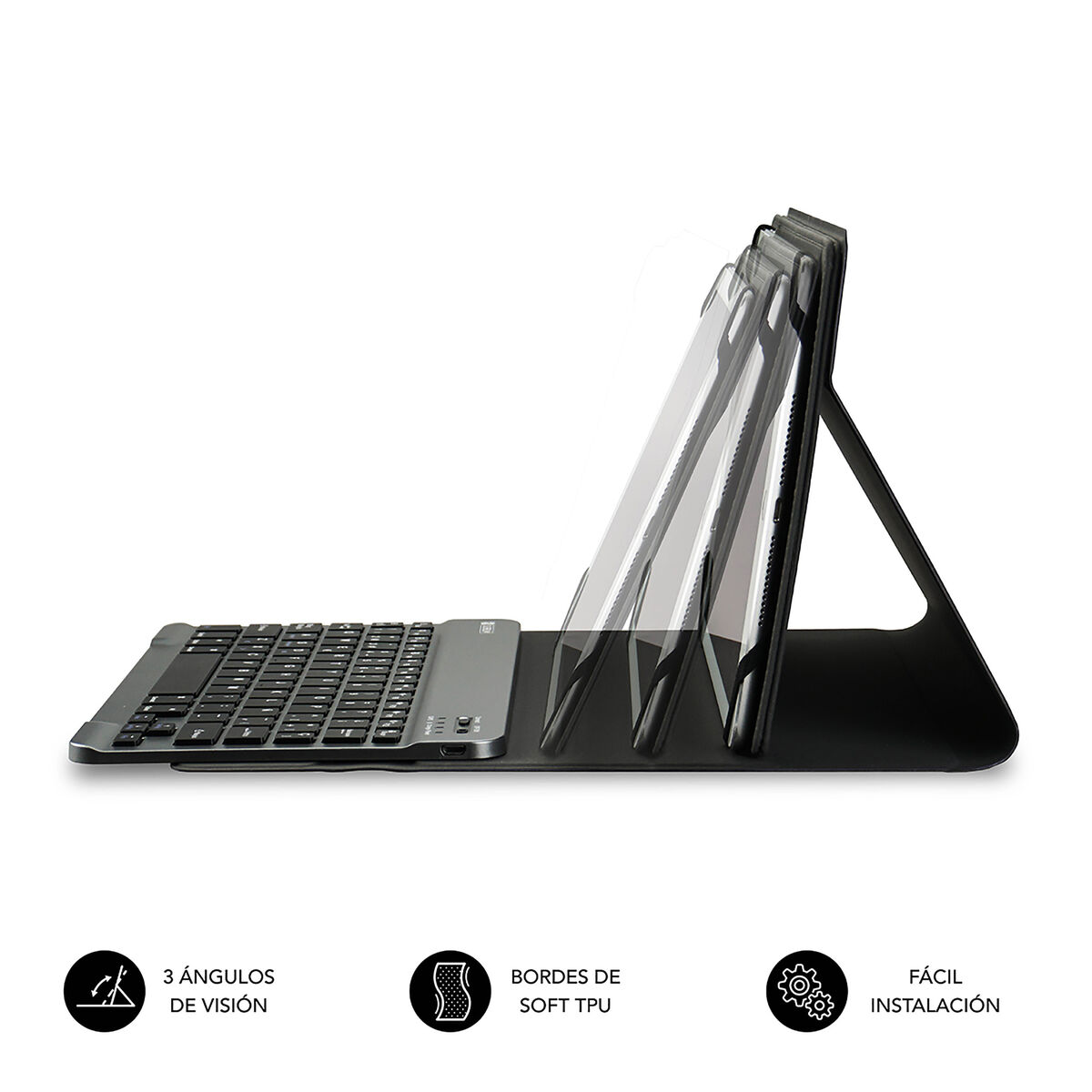Picture of Case for Tablet and Keyboard Subblim SUB-KT2-BT0001 Black Grey Spanish Qwerty