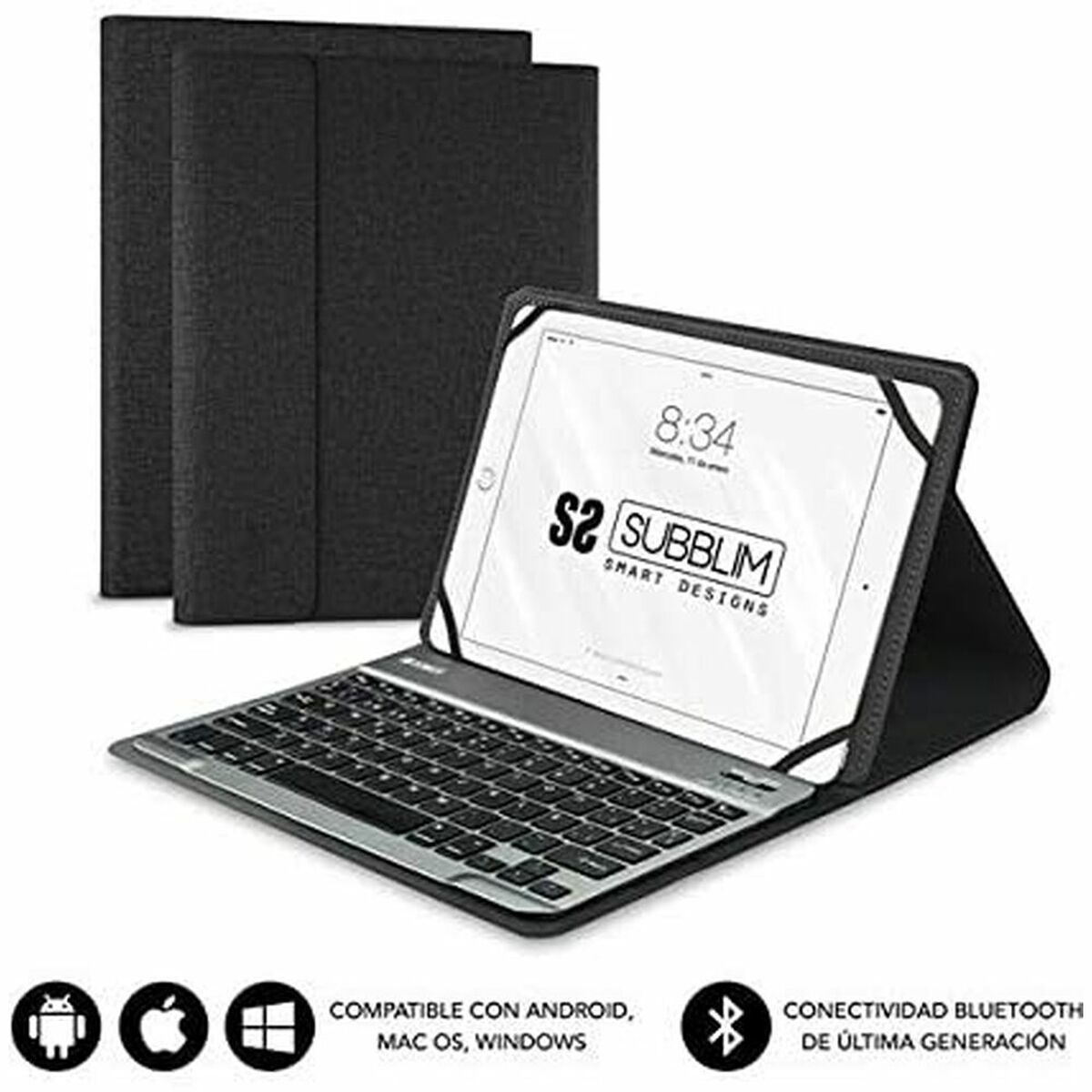 Case til tablet og tastatur Subblim SUB-KT2-BT0001 10.1" Sort Spansk qwerty QWERTY Bluetooth
