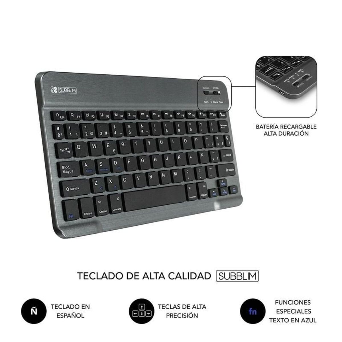 Picture of Case for Tablet and Keyboard Subblim SUB-KT2-BT0003 Red Spanish Qwerty