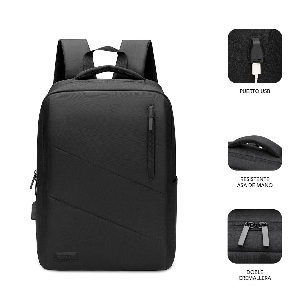 Picture of Rucksack with Power Bank and Tablet and Laptop Compartment Subblim Oxford
