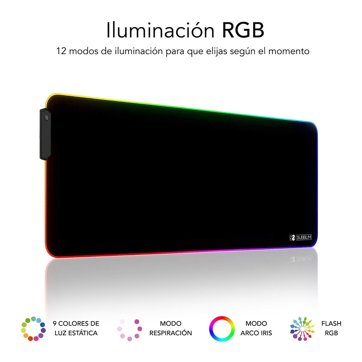 Bild von Mouse Mat Subblim SUBMP-02RGB01 Black Multicolour