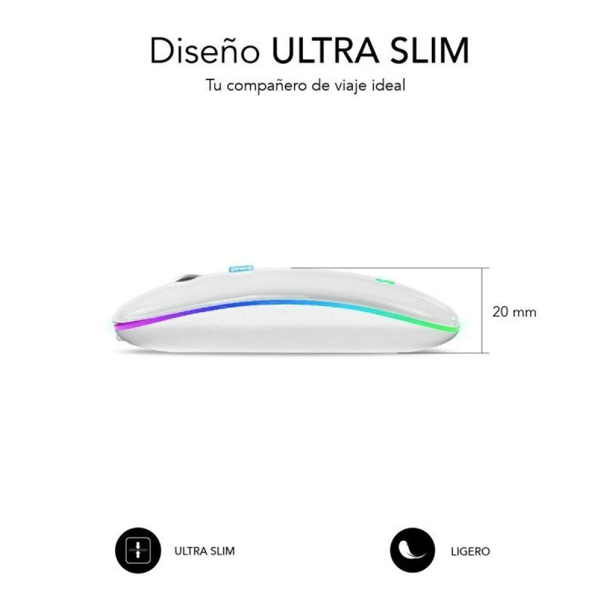 Picture of Wireless Bluetooth Mouse Subblim SUBMO-LDFLAT2 White 1600 dpi
