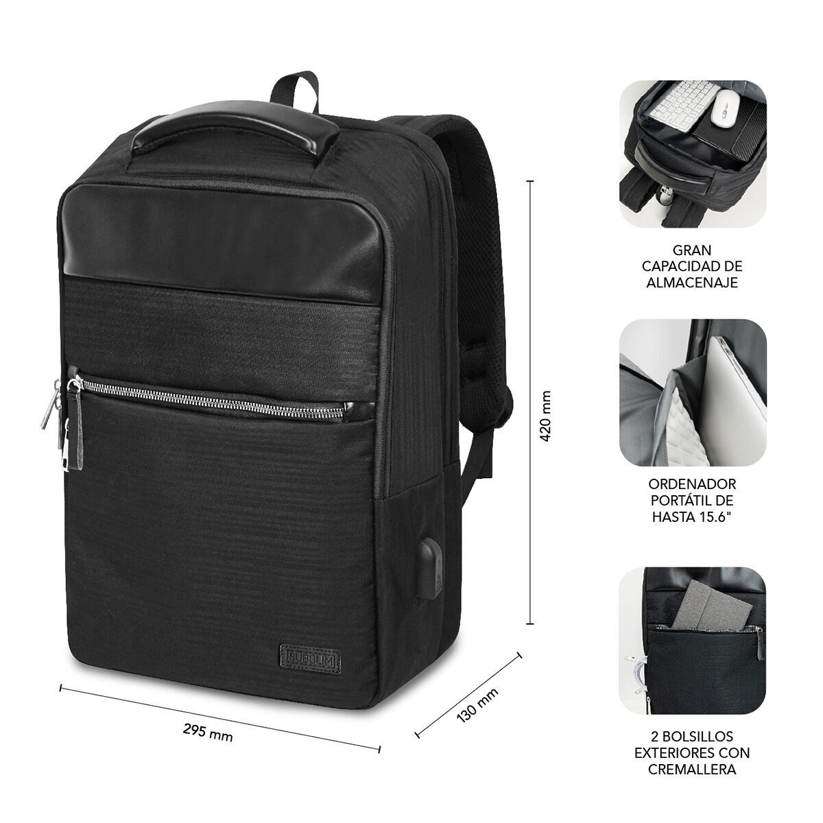 Picture of Laptop Backpack Subblim SUBBP-2BL1015 Black
