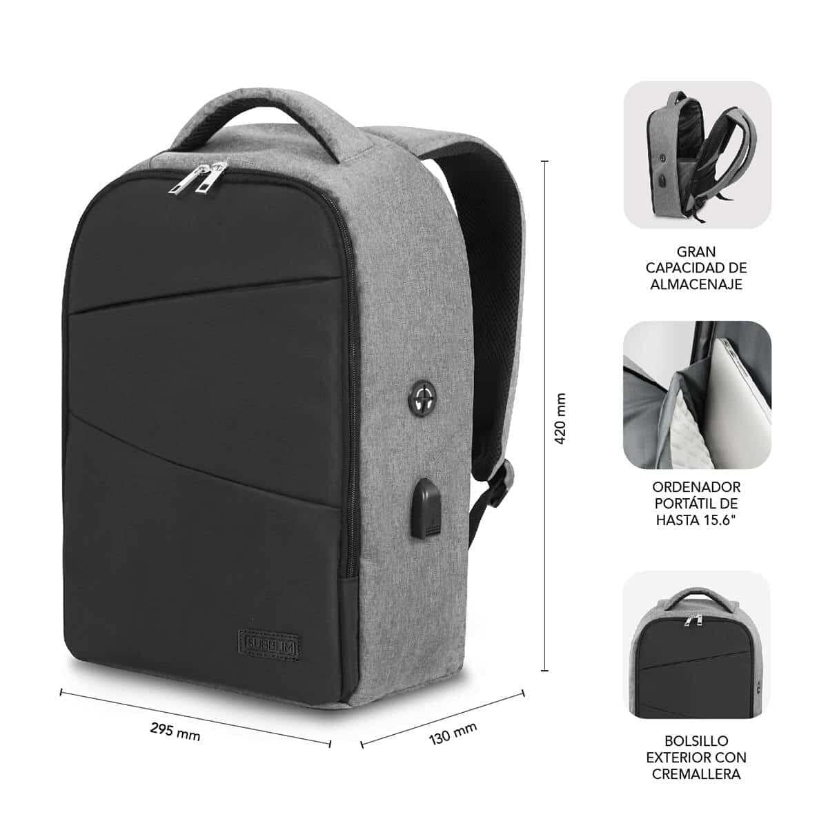 Picture of Laptop Backpack Subblim SUBBP3SA1100 Black