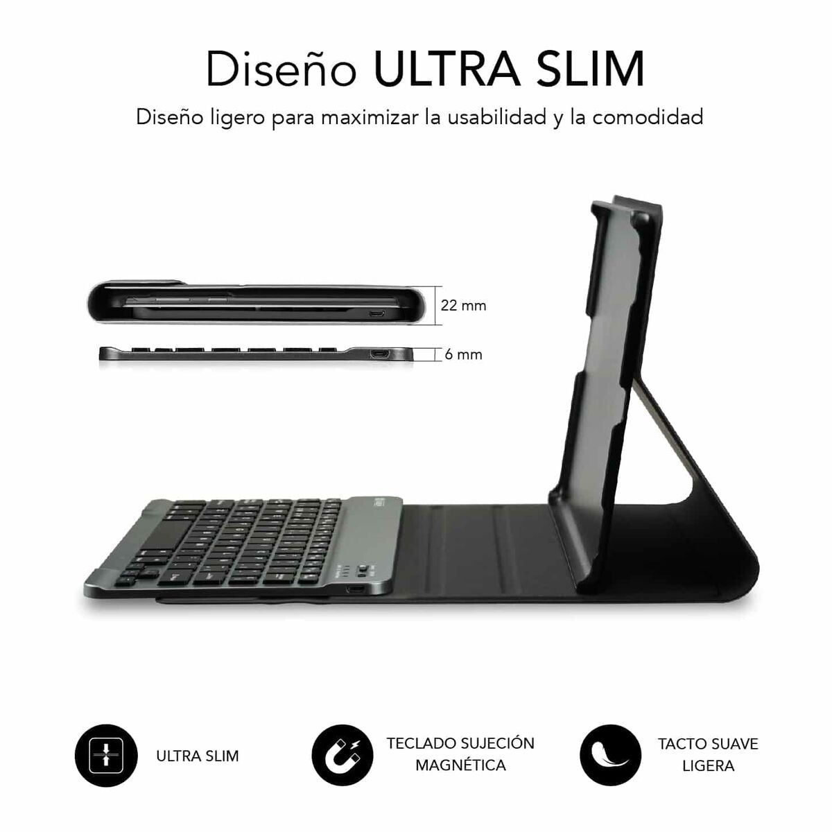 Afbeeldingen van Case for Tablet and Keyboard Subblim Samsung Galaxy A8 Black