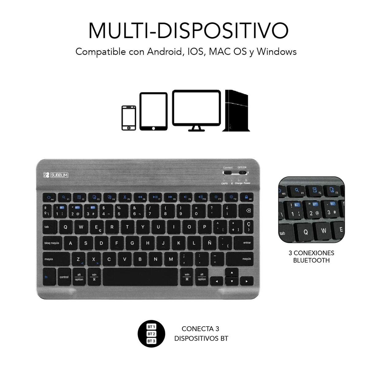 Afbeeldingen van Case for Tablet and Keyboard Subblim Samsung Galaxy A8 Black