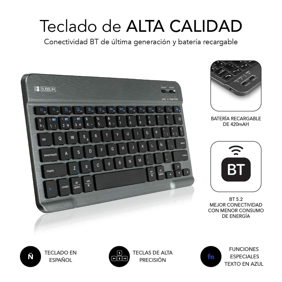 Afbeeldingen van Case for Tablet and Keyboard Subblim Samsung Galaxy A8 Black