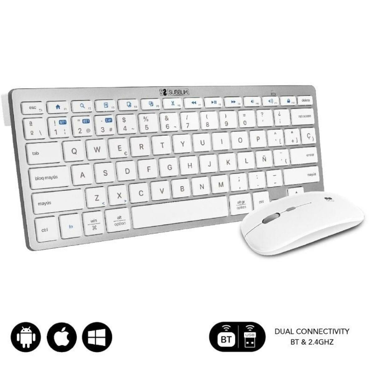 Picture of Keyboard and Mouse Subblim SUBKBC-OCO010 Silver
